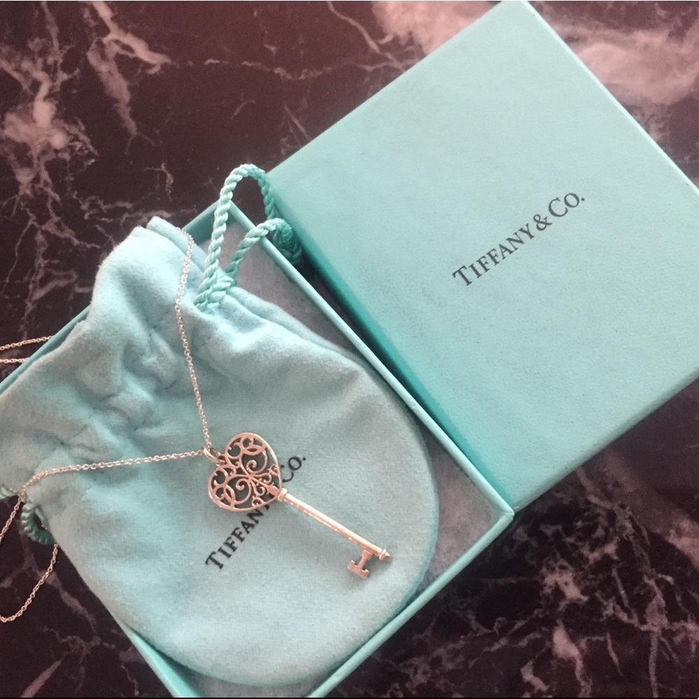 Tiffany & Co. enchant heart key necklace